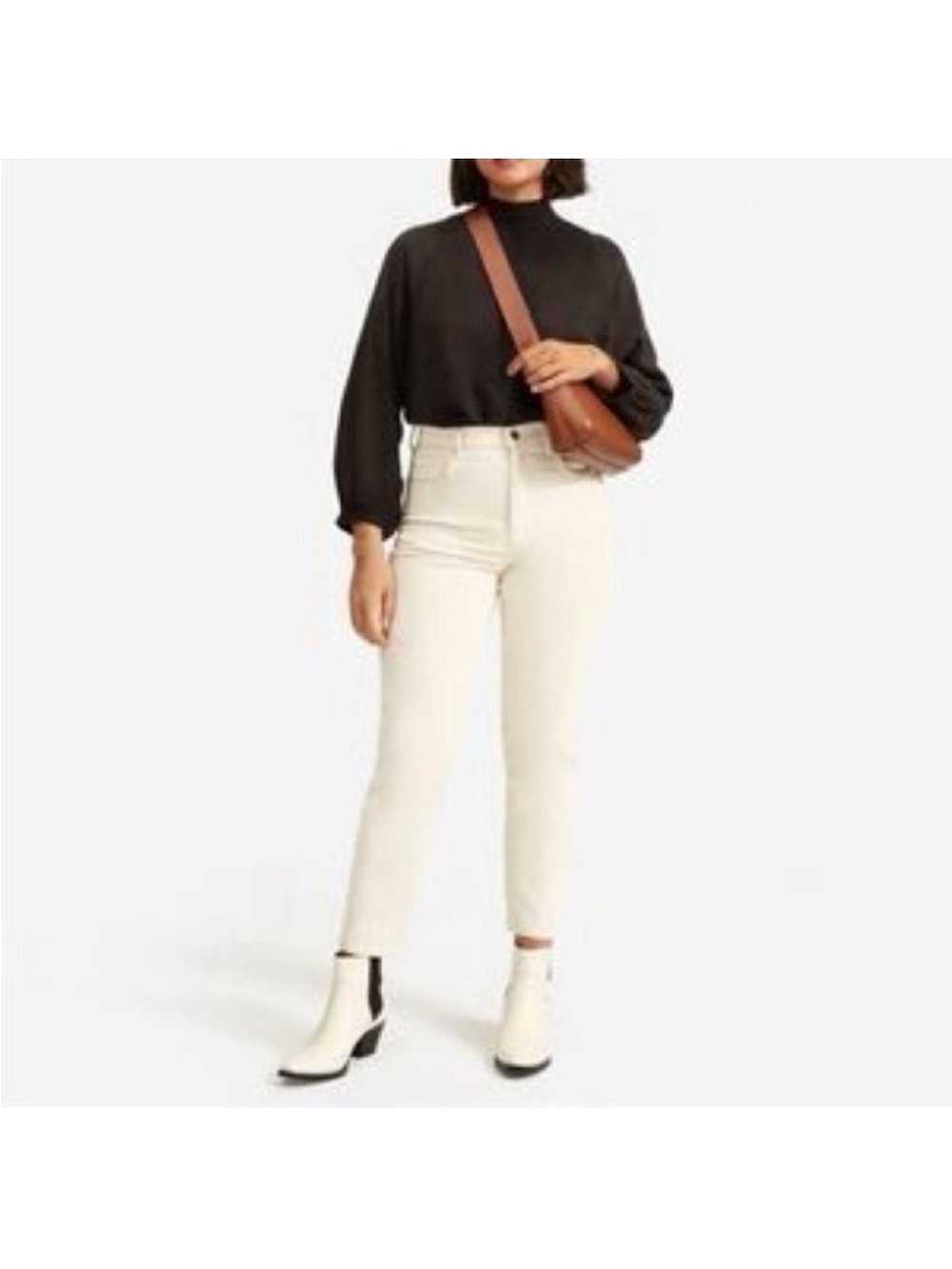 Everlane Off-White High-Rise Straight Jeans